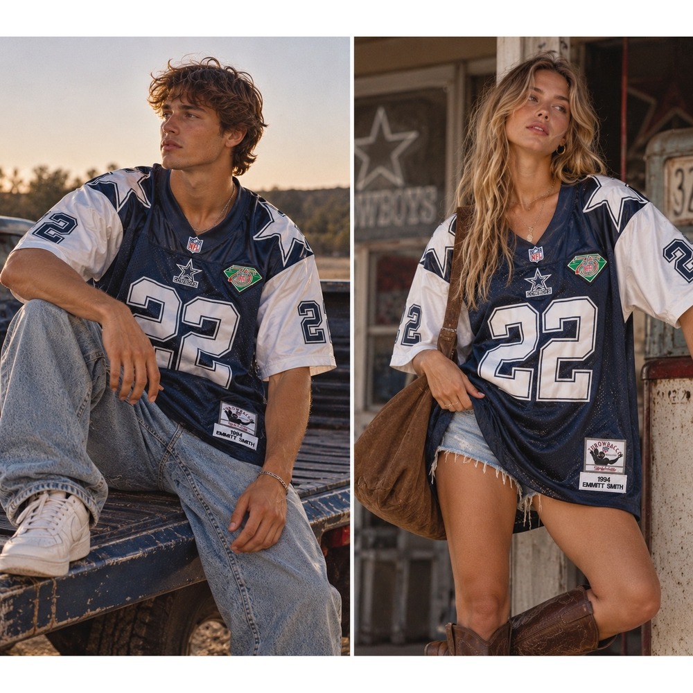 VINTAGE Mitch & Ness 1994 Emmitt Smith Dallas Cowboys 75th Anniversary Jersey